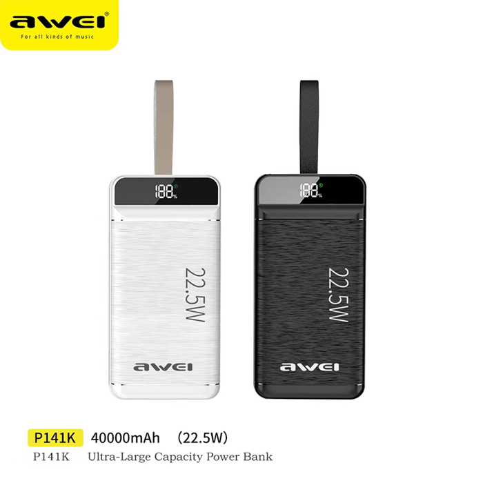 Awei P141k ultra-large capacity 40000mah 22.5w power bank